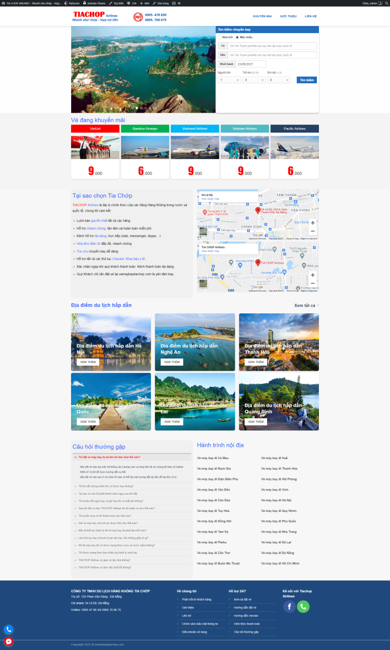 Website đặt vé máy bay Tia Chớp