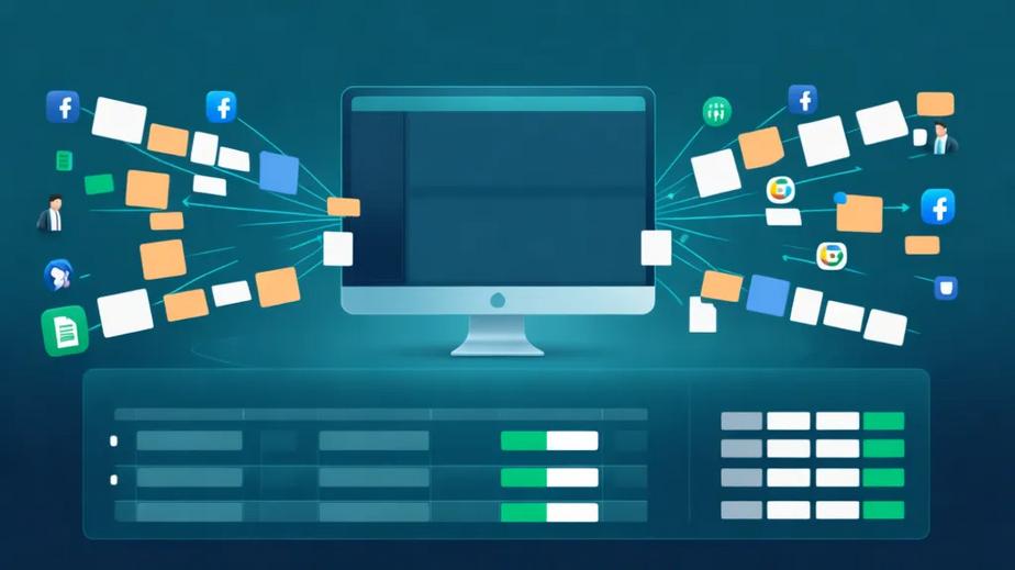 Minh hoạ cho việc SME muốn tự động hoá nhưng chưa chạy được do dữ liệu rải rác từ nhiều kênh và phải cập nhật thủ công, khiến dashboard không có cái nhìn thời gian thực.